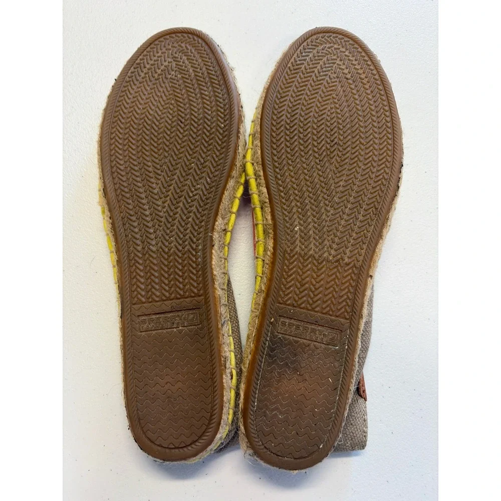 Sperry Top-Sider Katama Colorblock Canvas Espadrille Flats Yellow Coral Taupe 8